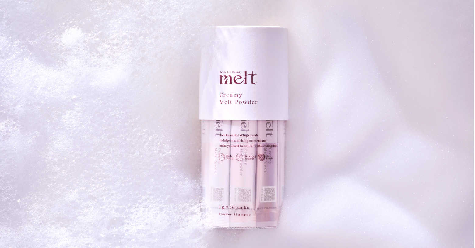 蓄積汚れ＊1を落とす
生炭酸＊パウダー
＊ パウダーを水に混ぜると発生
＊1 ついつけすぎてしまったスタイリング剤や皮脂などが混合した汚れ








