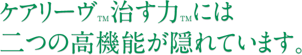ケアリーヴTM治す力TMには二つの高機能が隠れています。
