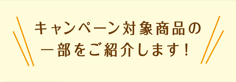 キャンペーン対象の一部を紹介いたします！