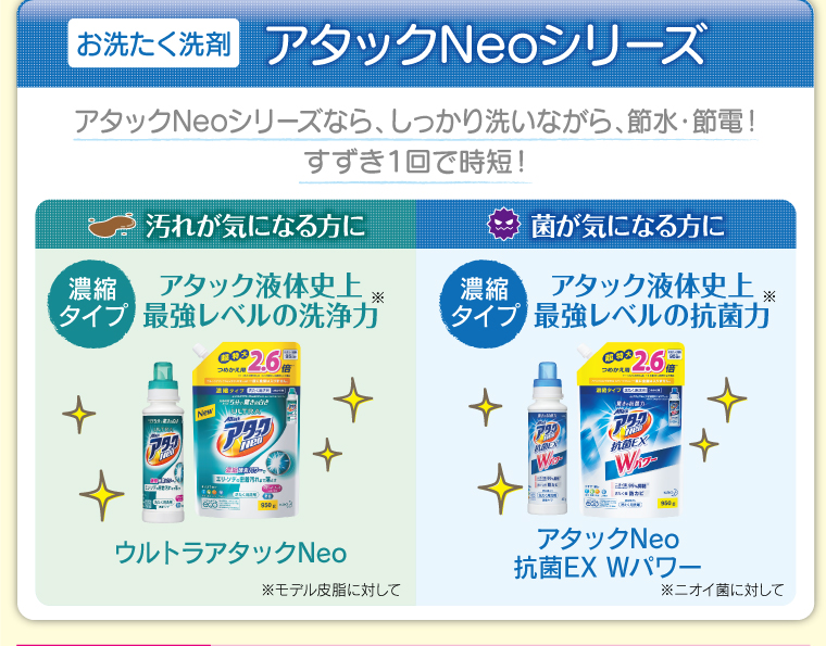 お洗たく洗剤 アタックNeoシリーズ