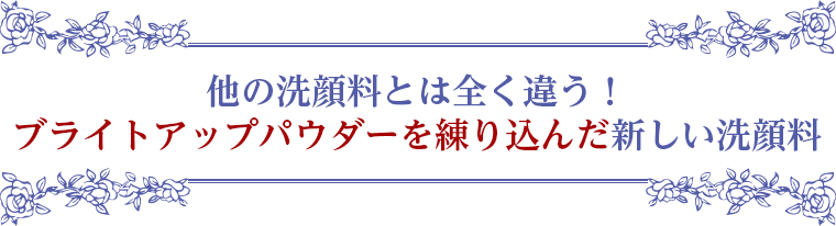 他の洗顔料とは全く違う！ ブライトアップパウダーを練り込んだ新しい洗顔料