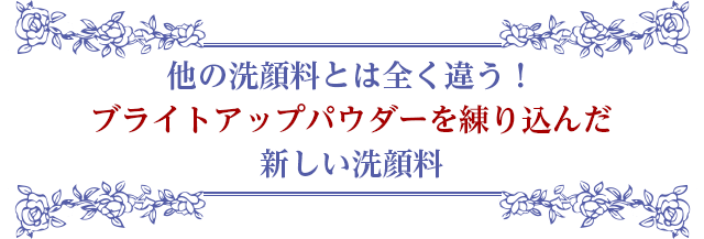 他の洗顔料とは全く違う！ブライトアップパウダーを練り込んだ新しい洗顔料