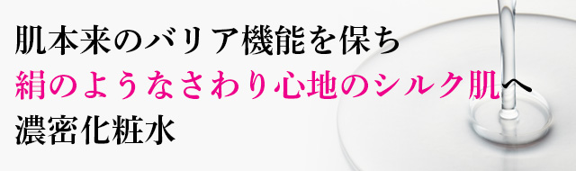 肌本来のバリア機能を保ち 絹のようなさわり心地のシルク肌へ 濃密化粧水