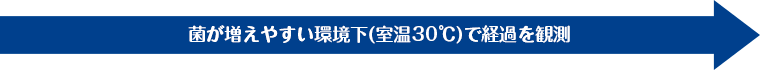 菌が増えやすい環境下(室温30度C)で経過を観測