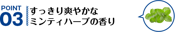 POINT03 すっきり爽やかなミンティハーブの香り