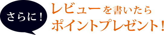 さらにレビューを書いたらポイントプレゼント！
