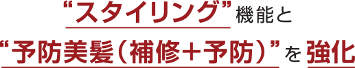 スタイリング昨日と予防美髪(補修+予防)を強化