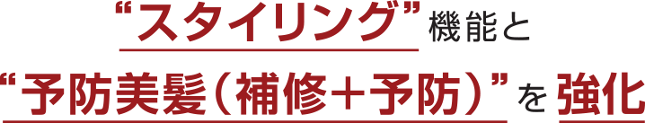 スタイリング昨日と予防美髪(補修+予防)を強化