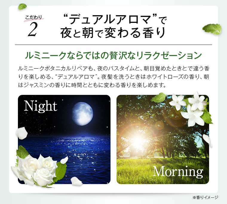 デュアルアロマで夜と朝で変わる香り