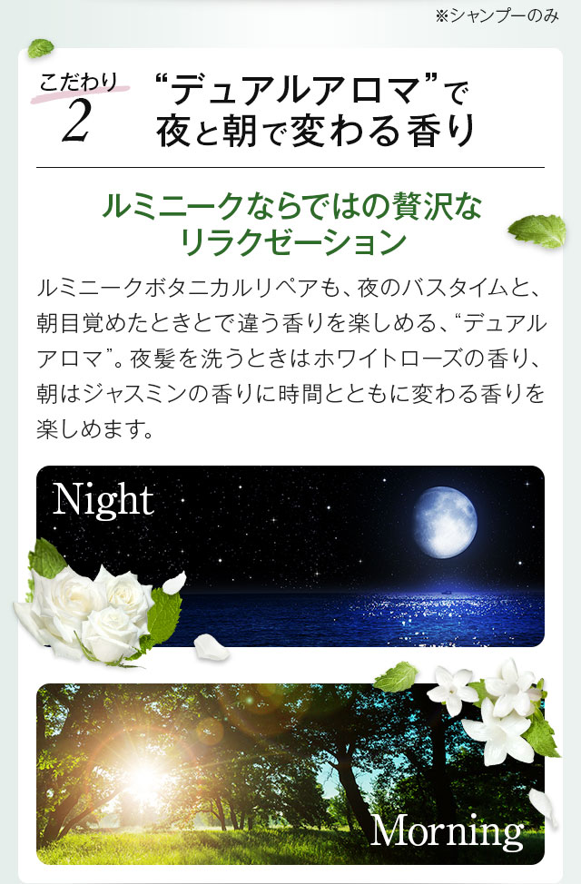デュアルアロマで夜と朝で変わる香り