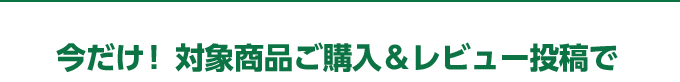 今だけ！対象商品ご購入＆レビュー投稿で