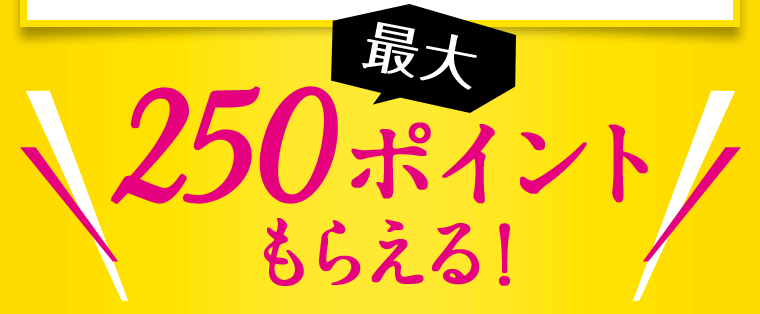 最大250ポイントもらえる！