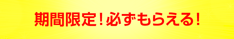 期間限定！必ずもらえる