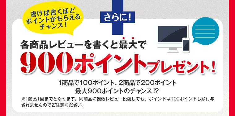 最大で900ポイントプレゼント