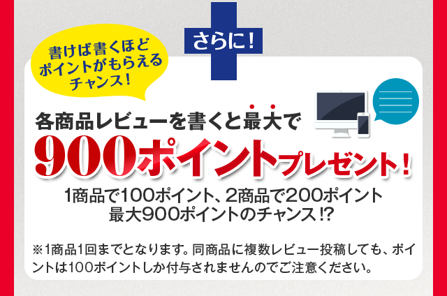 最大で900ポイントプレゼント