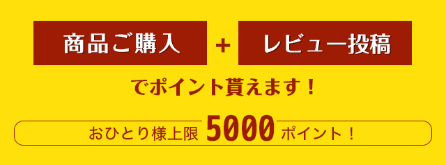 ご購入＋レビュー投稿でポイント貰えます！
