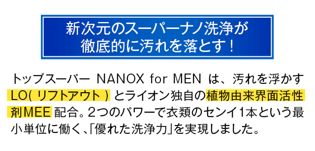 新次元のスーパーナノ洗浄が徹底的に汚れを落とす！