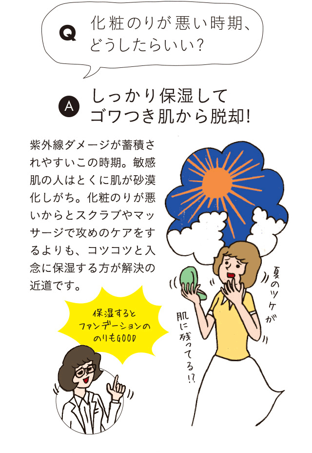 Q 化粧のりが悪い時期、どうしたらいい？