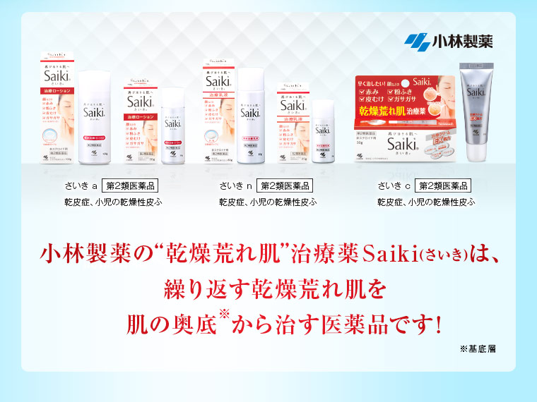 Saikiは繰り返す乾燥荒れ肌を肌の奥底から治す医薬品です