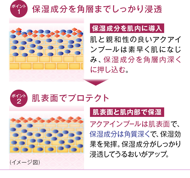 保湿成分を肌内部まで押し込む