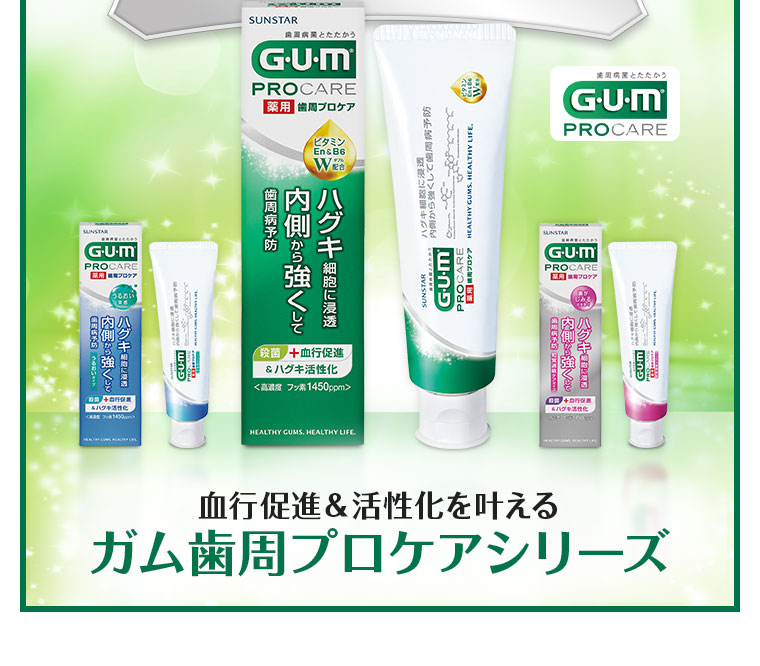 血行促進活性化を叶えるガム歯周プロケアシリーズ