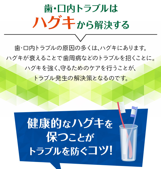 歯・口内トラブルはハグキから解決する