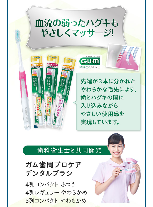血流の弱ったハグキもやさしくマッサージ！