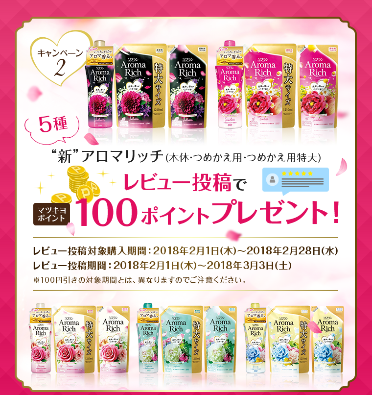 レビュー投稿で100ポイントプレゼント