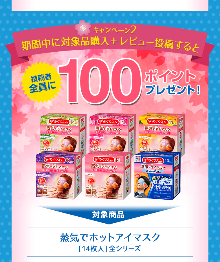  キャンペーン2　期間中に対象品購入＋レビュー投稿すると投稿者全員に100ポイントプレゼント