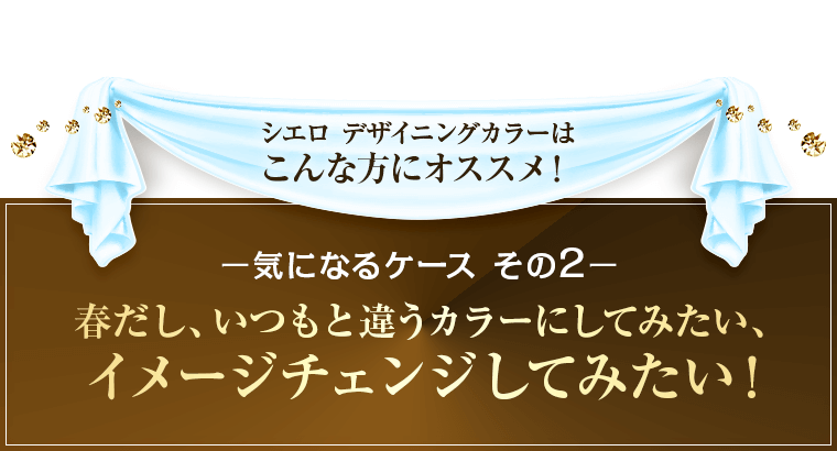 気になるケースその2　いつもと違うカラーでイメージチェンジしてみたい！
