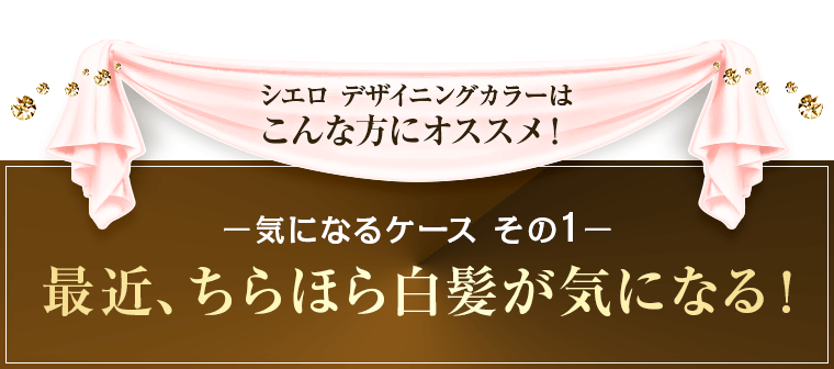気になるケースその1　最近ちらほら白髪が気になる