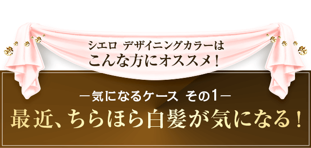気になるケースその1　最近ちらほら白髪が気になる