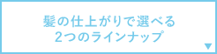 髪の仕上がりで選べる２つのラインナップ