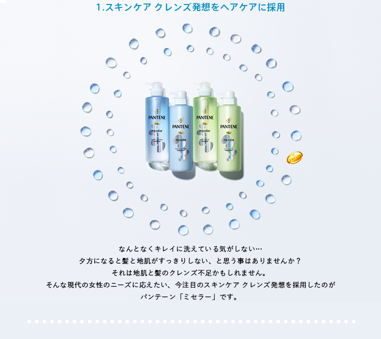 1.スキンケア クレンズ発想をヘアケアに採用