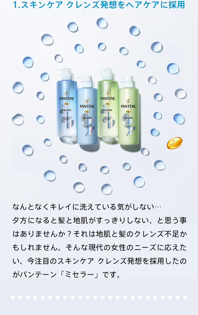 1.スキンケア クレンズ発想をヘアケアに採用