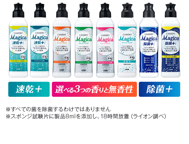 速乾+　選べる3つの香りと無香性 除菌+