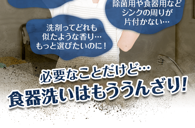 必要なことだけど…食器洗いはもううんざり！