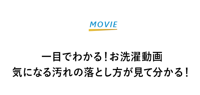 一目でわかる！お洗濯動画 気になる汚れの落とし方が見てわかる！