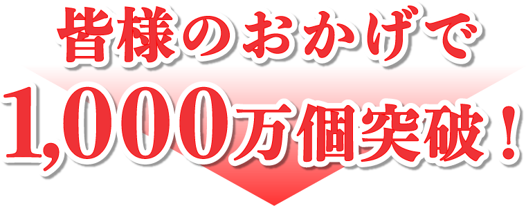 皆様のおかげで1,000万個突破！