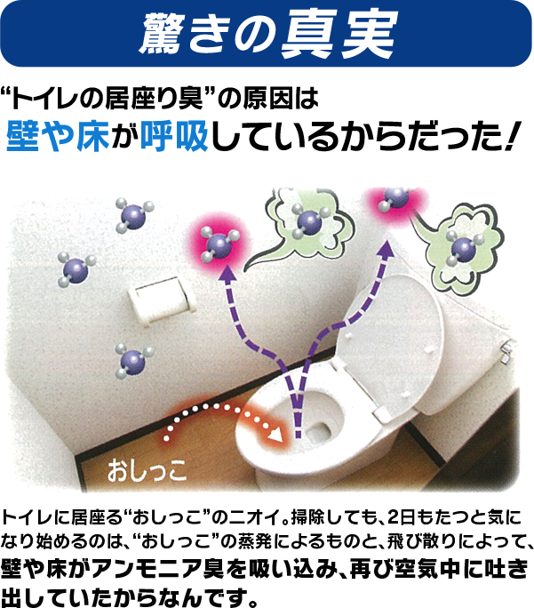 驚きの真実 “トイレの居座り臭”の原因は 壁や床が呼吸しているからだった！