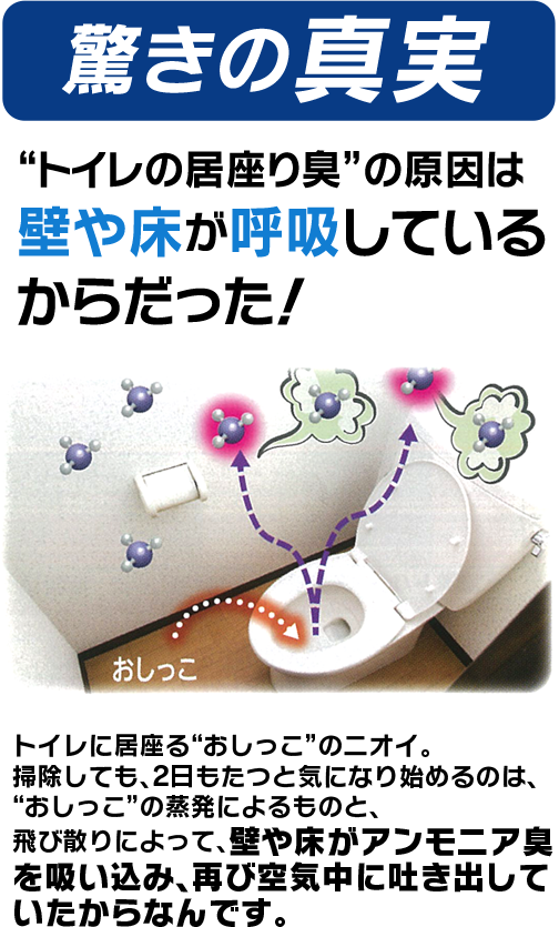驚きの真実 “トイレの居座り臭”の原因は 壁や床が呼吸しているからだった！