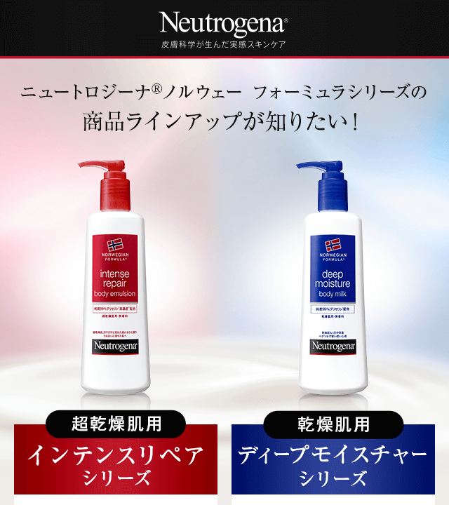 ニュートロジーナ ノルウェー フォーミュラシリーズの商品ラインアップが知りたい！
