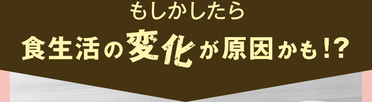 もしかしたら食生活の変化が原因かも！？