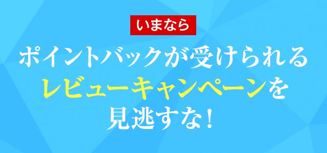 いまならポイントバックが受けられる レビューキャンペーンを見逃すな！