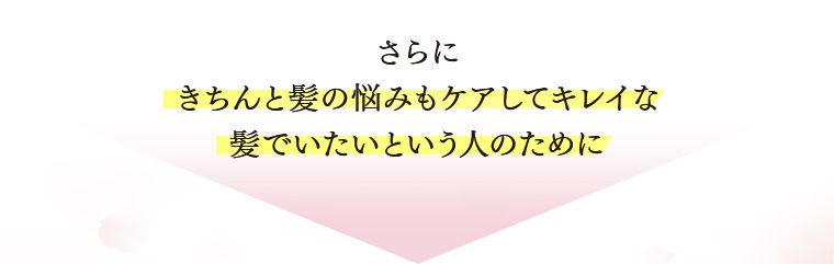 さらに きちんと髪の悩みもケアしてキレイな 髪でいたいという人のために