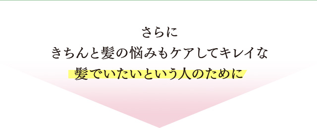 さらに きちんと髪の悩みもケアしてキレイな 髪でいたいという人のために