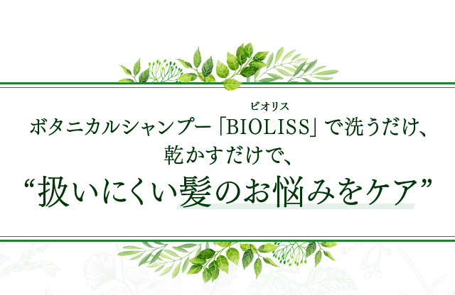  ボタニカルシャンプー「BIOLISS」で洗うだけ、乾かすだけで、“扱いにくい髪のお悩みをケア” 