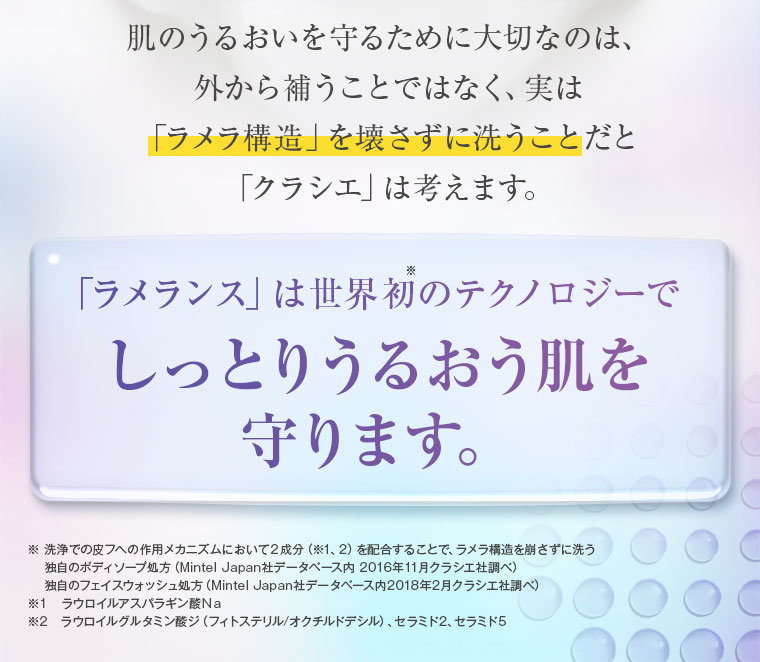 「ラメランス」は世界初のテクノロジーでしっとりうるおう肌を守ります