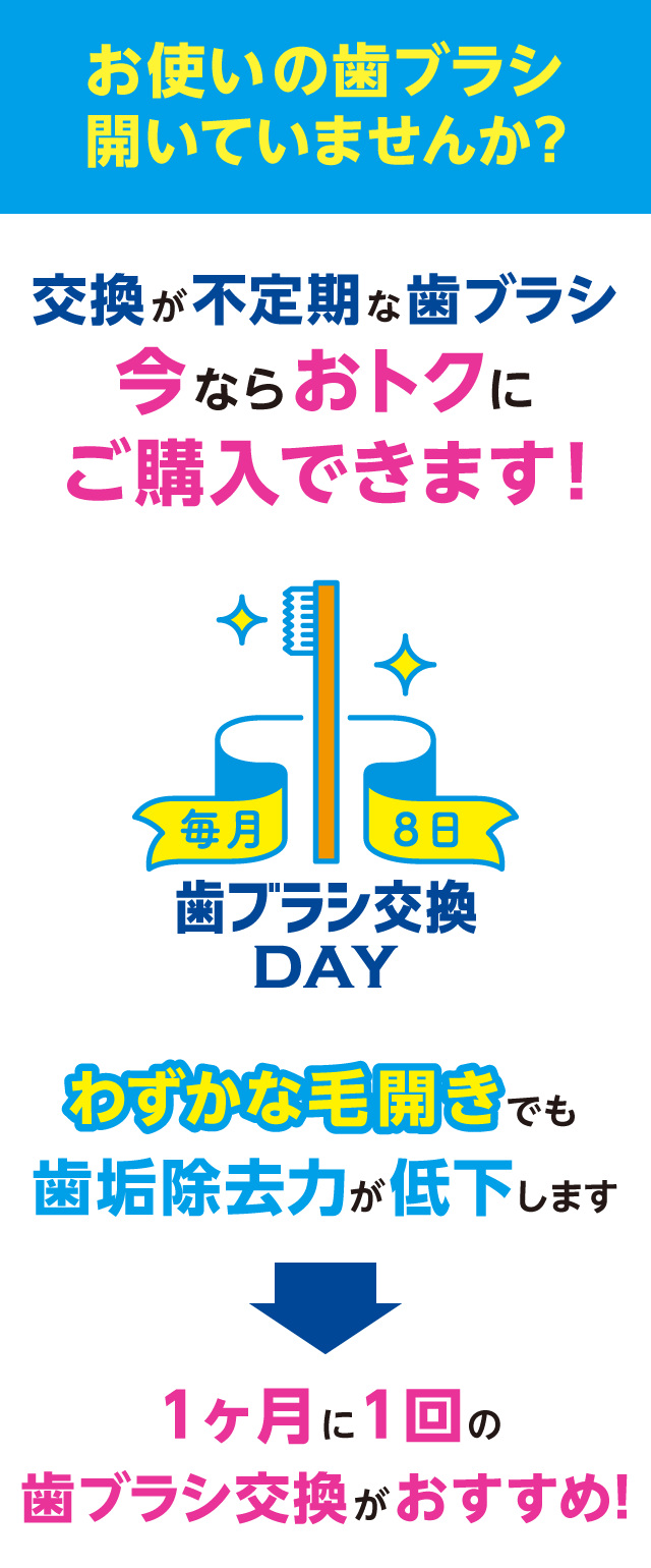 お使いの歯ブラシ開いてませんか？