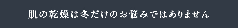 肌の乾燥は冬だけのお悩みではありません